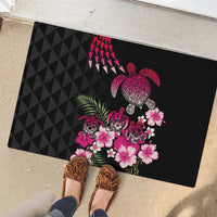 Hawaiian Hibiscus Turtle and Tropical Flower Rubber Doormat Sweet Vibe LT03 - Polynesian Pride