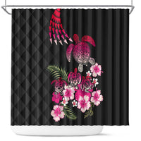 Hawaiian Hibiscus Turtle and Tropical Flower Shower Curtain Sweet Vibe
