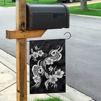 Hawaiian-Polynesian Art Tattoo Garden Flag Hibiscus and Plumeria Grayscale