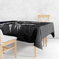 Hawaiian-Polynesian Art Tattoo Tablecloth Hibiscus and Plumeria Grayscale
