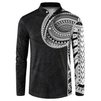 Samoan Art Tattoo Polynesian Pattern Button Sweatshirt