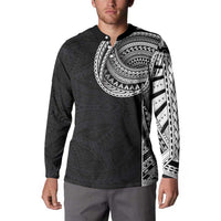 Samoan Art Tattoo Polynesian Pattern Button Sweatshirt