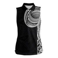 Samoan Art Tattoo Polynesian Pattern Women Sleeveless Polo Shirt