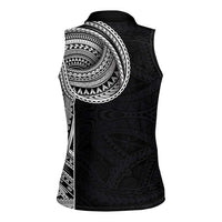 Samoan Art Tattoo Polynesian Pattern Women Sleeveless Polo Shirt