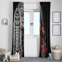 Samoan Warrior Art Tattoo Window Curtain Polynesian Pattern and Teuila