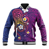 Hawaiian Octopus Tattoo and Frangipani Baseball Jacket LT03 Unisex Purple - Polynesian Pride