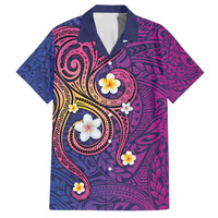 Hawaiian Octopus Tattoo and Frangipani Family Matching Summer Maxi Dress and Hawaiian Shirt LT03 Dad's Shirt - Short Sleeve Purple - Polynesian Pride