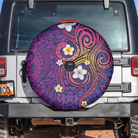 Hawaiian Octopus Tattoo and Frangipani Spare Tire Cover LT03 Purple - Polynesian Pride