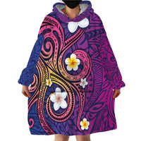 Hawaiian Octopus Tattoo and Frangipani Wearable Blanket Hoodie LT03 - Polynesian Pride