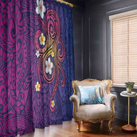 Hawaiian Octopus Tattoo and Frangipani Window Curtain LT03 - Polynesian Pride