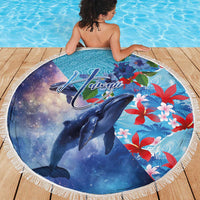 Hawaii Aloha Whales Beach Blanket Hibiscus and Whales with Polynesian Pattern LT03 - Polynesian Pride