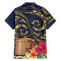 Tokelau Tokehega Day Family Matching Tank Maxi Dress and Hawaiian Shirt Coat of Arms with Polynesian Tattoo and Hibiscus