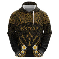 Personalised Kosrae Liberation Day Hoodie Polynesian Tattoo and Plumeria Gold Color LT03 - Polynesian Pride