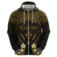 Personalised Kosrae Liberation Day Hoodie Polynesian Tattoo and Plumeria Gold Color LT03 - Polynesian Pride