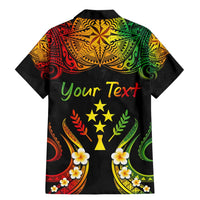 Personalised Kosrae Liberation Day Family Matching Mermaid Dress and Hawaiian Shirt Polynesian Tattoo and Plumeria Reggae Color