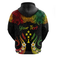 Personalised Kosrae Liberation Day Hoodie Polynesian Tattoo and Plumeria Reggae Color LT03 - Polynesian Pride