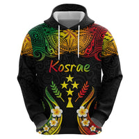 Personalised Kosrae Liberation Day Hoodie Polynesian Tattoo and Plumeria Reggae Color LT03 - Polynesian Pride