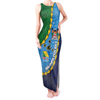 Malampa Fiji Day Tank Maxi Dress National Symbols with Tapa Tribal and Polynesian Tattoo
