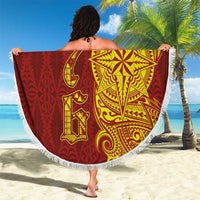 Tonga 676 Ngatu Tribal Tattoo Beach Blanket LT03 - Polynesian Pride