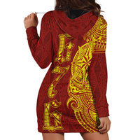 Tonga 676 Ngatu Tribal Tattoo Hoodie Dress LT03 - Polynesian Pride