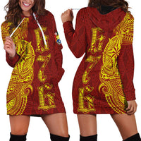 Tonga 676 Ngatu Tribal Tattoo Hoodie Dress LT03 - Polynesian Pride