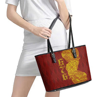 Tonga 676 Ngatu Tribal Tattoo Leather Tote Bag LT03 - Polynesian Pride