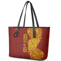Tonga 676 Ngatu Tribal Tattoo Leather Tote Bag LT03 - Polynesian Pride