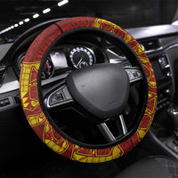 Tonga 676 Ngatu Tribal Tattoo Steering Wheel Cover LT03 Universal Fit Red - Polynesian Pride