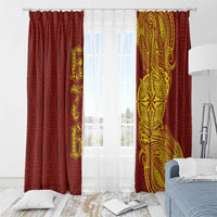 Tonga 676 Ngatu Tribal Tattoo Window Curtain LT03 - Polynesian Pride