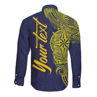 Personalised Tokelau Classic Ngatu Motifs Long Sleeve Button Shirt LT03 - Polynesian Pride