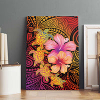 Hawaiian Hibiscus Turtle Tribal Polynesian Pattern Canvas Wall Art Colorful Color LT03 - Polynesian Pride