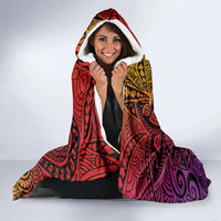 Hawaiian Hibiscus Turtle Tribal Polynesian Pattern Hooded Blanket Colorful Color LT03 - Polynesian Pride