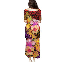 Hawaiian Hibiscus Turtle Tribal Polynesian Pattern Puletasi Colorful Color LT03 - Polynesian Pride