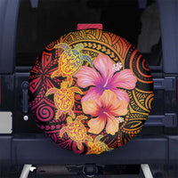 Hawaiian Hibiscus Turtle Tribal Polynesian Pattern Spare Tire Cover Colorful Color LT03 - Polynesian Pride