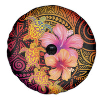 Hawaiian Hibiscus Turtle Tribal Polynesian Pattern Spare Tire Cover Colorful Color LT03 - Polynesian Pride