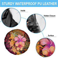 Hawaiian Hibiscus Turtle Tribal Polynesian Pattern Spare Tire Cover Colorful Color LT03 - Polynesian Pride