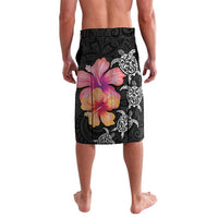 Hawaiian Hibiscus Turtle Tribal Polynesian Pattern Lavalava Black Color LT03 - Polynesian Pride