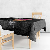 Hawaiian Hibiscus Turtle Tribal Polynesian Pattern Tablecloth Black Color LT03 - Polynesian Pride