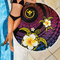 Hawaiian Plumeria Turtle Tribal Spiral Polynesian Tattoo Beach Blanket Fanciful Color LT03 - Polynesian Pride