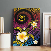 Hawaiian Plumeria Turtle Tribal Spiral Polynesian Tattoo Canvas Wall Art Fanciful Color LT03 - Polynesian Pride