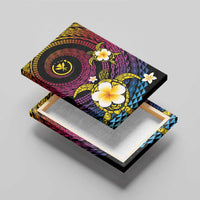 Hawaiian Plumeria Turtle Tribal Spiral Polynesian Tattoo Canvas Wall Art Fanciful Color LT03 - Polynesian Pride