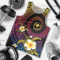 Hawaiian Plumeria Turtle Tribal Spiral Polynesian Tattoo Men Tank Top Fanciful Color LT03 - Polynesian Pride