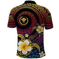 Hawaiian Plumeria Turtle Tribal Spiral Polynesian Tattoo Polo Shirt Fanciful Color