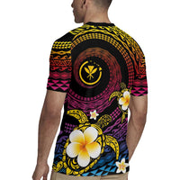 Hawaiian Plumeria Turtle Tribal Spiral Polynesian Tattoo Rugby Jersey Fanciful Color LT03 - Polynesian Pride