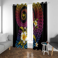 Hawaiian Plumeria Turtle Tribal Spiral Polynesian Tattoo Window Curtain Fanciful Color LT03 With Grommets Gradient - Polynesian Pride