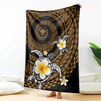 Hawaiian Plumeria Turtle Tribal Spiral Polynesian Tattoo Blanket Gold Color LT03 - Polynesian Pride