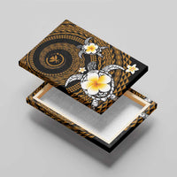 Hawaiian Plumeria Turtle Tribal Spiral Polynesian Tattoo Canvas Wall Art Gold Color LT03 - Polynesian Pride