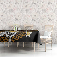 Hawaiian Plumeria Turtle Tribal Spiral Polynesian Tattoo Tablecloth Gold Color LT03 - Polynesian Pride