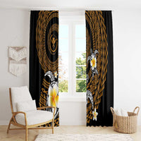 Hawaiian Plumeria Turtle Tribal Spiral Polynesian Tattoo Window Curtain Gold Color LT03 - Polynesian Pride
