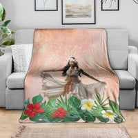 Woman Polynesian Tattoos Blanket Tropical Flower - Peach Fuzz Color LT03 - Polynesian Pride